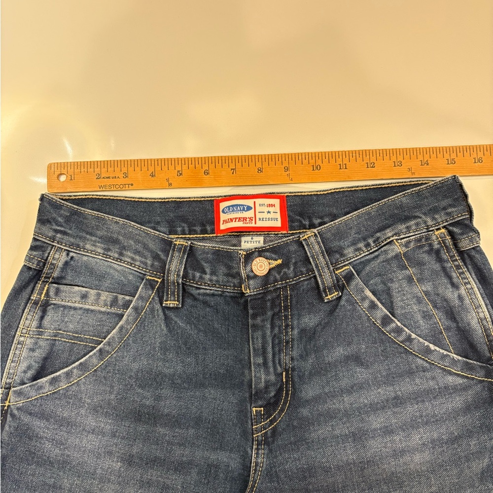 Women's Old Navy Painter/Carpenter Pants, High Rise, Wide Leg. 6 Petite